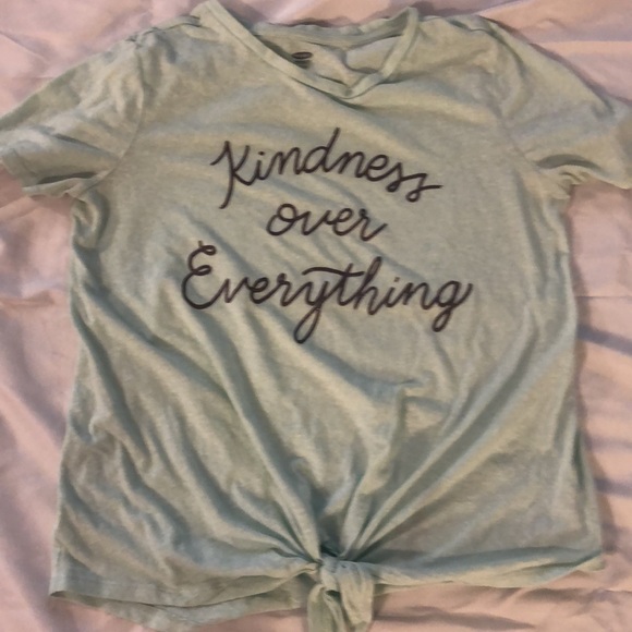 Old Navy Girl’s Slub Cotton Tie Front Kindness Tee—XL (14) - Picture 6 of 8